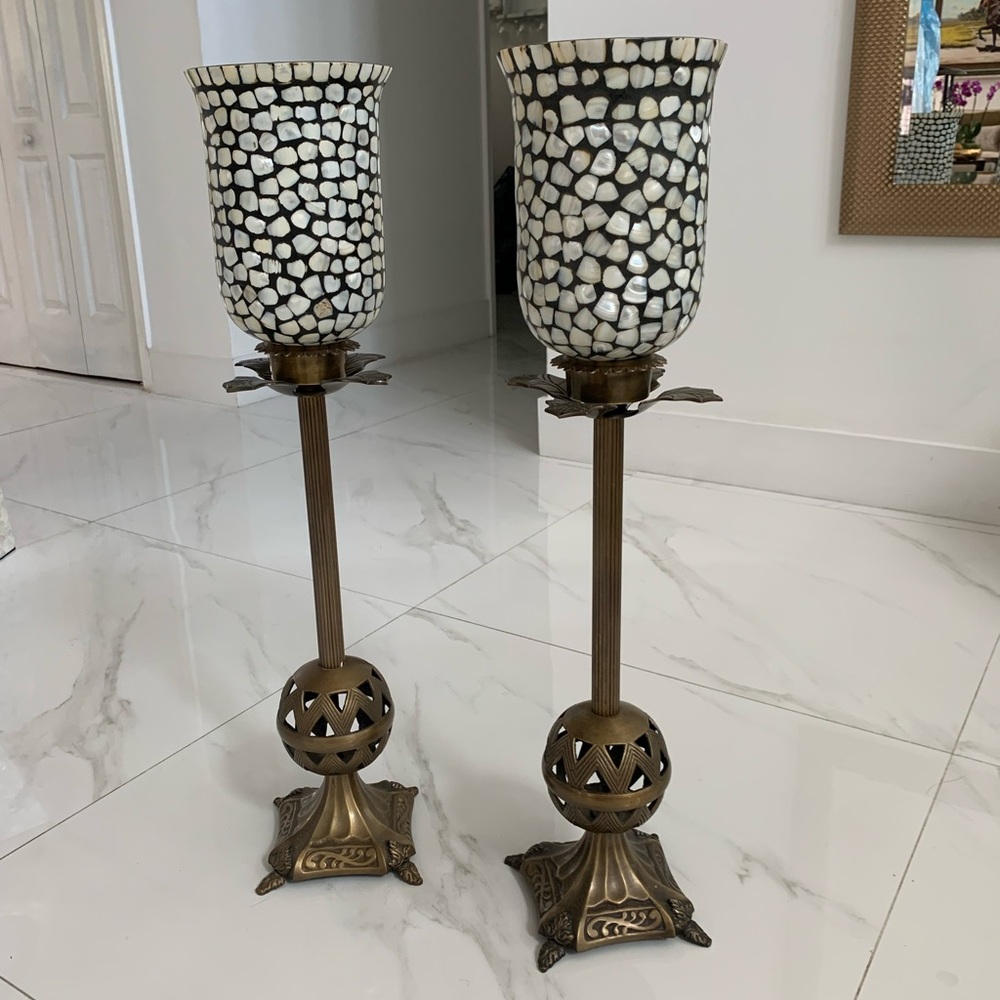 Candelabros de bronce (2 pcs)
